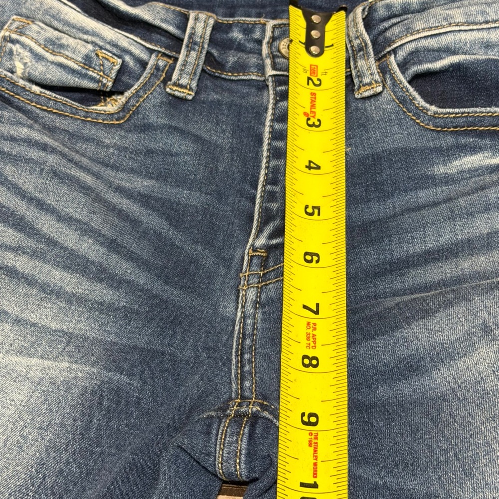 Bridge by GLY Mid‎ Rise Ankle Skinny Jeans Blue Distressed Size 26 - Picture 6 of 8
